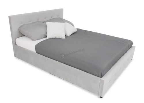 Dwuosobowe łóżko podwójne tapicerowane z pojemnikiem Zoe II Jasno-szary 160cm