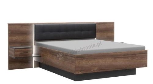 Podwójne łóżko z materacem do sypialni 160x200 Bellevue BLQL161B-N09